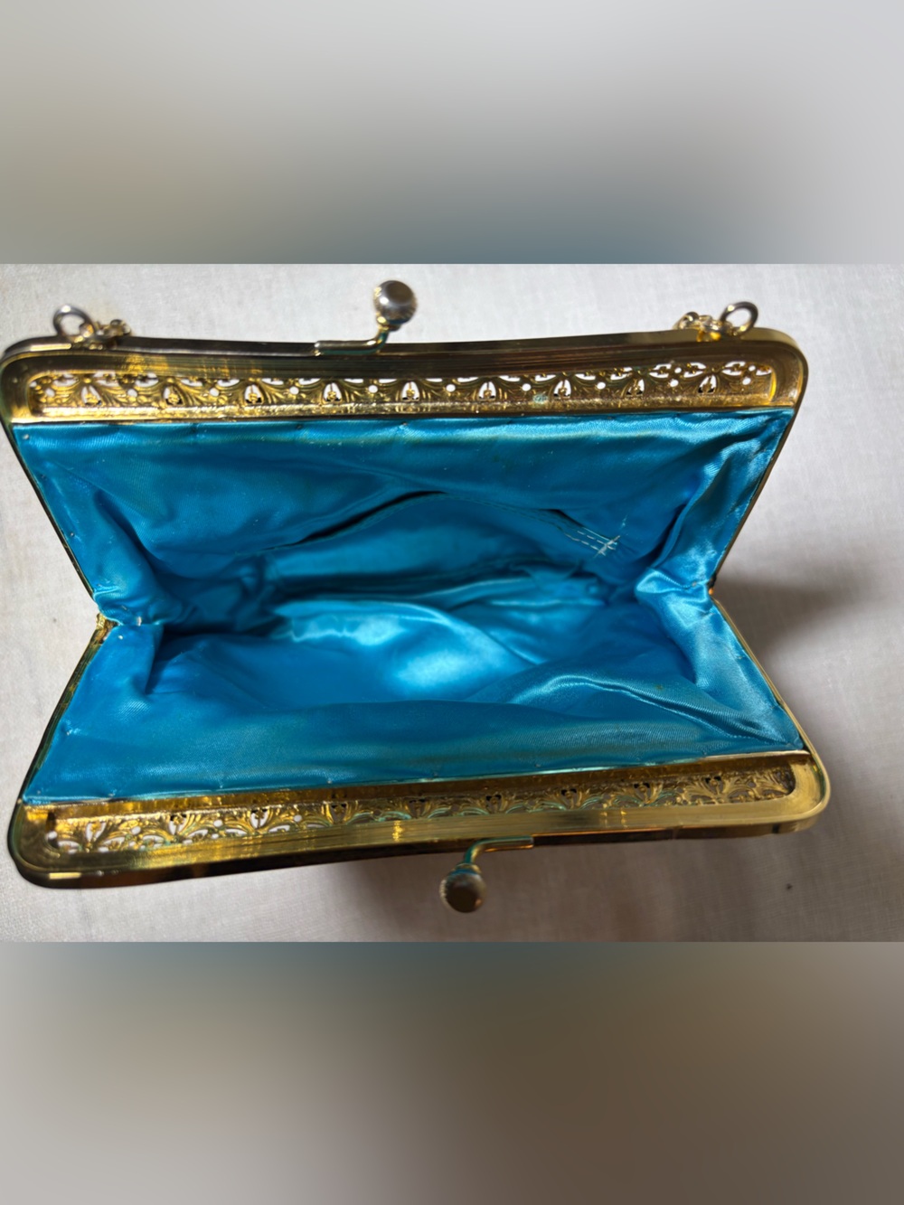 Vintage Beaded Evening Mini Bag Tapestry Clutch Old Hollywood Purse Rare - Picture 10 of 11